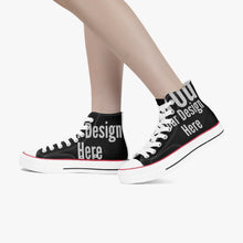 Load image into Gallery viewer, Custom High-Top Canvas Shoes - Black
