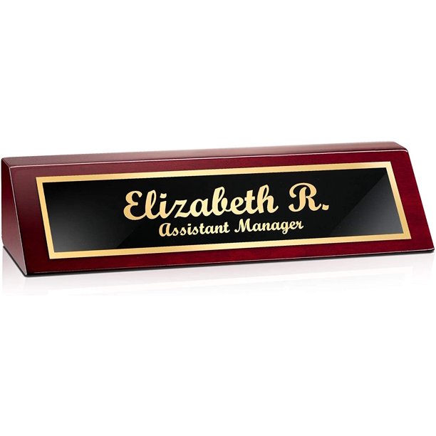 Custom Desk Name Plate(Wood Look)